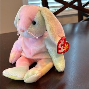 Ty Pastel Stuffed Bunny - Pink, Green, Cream